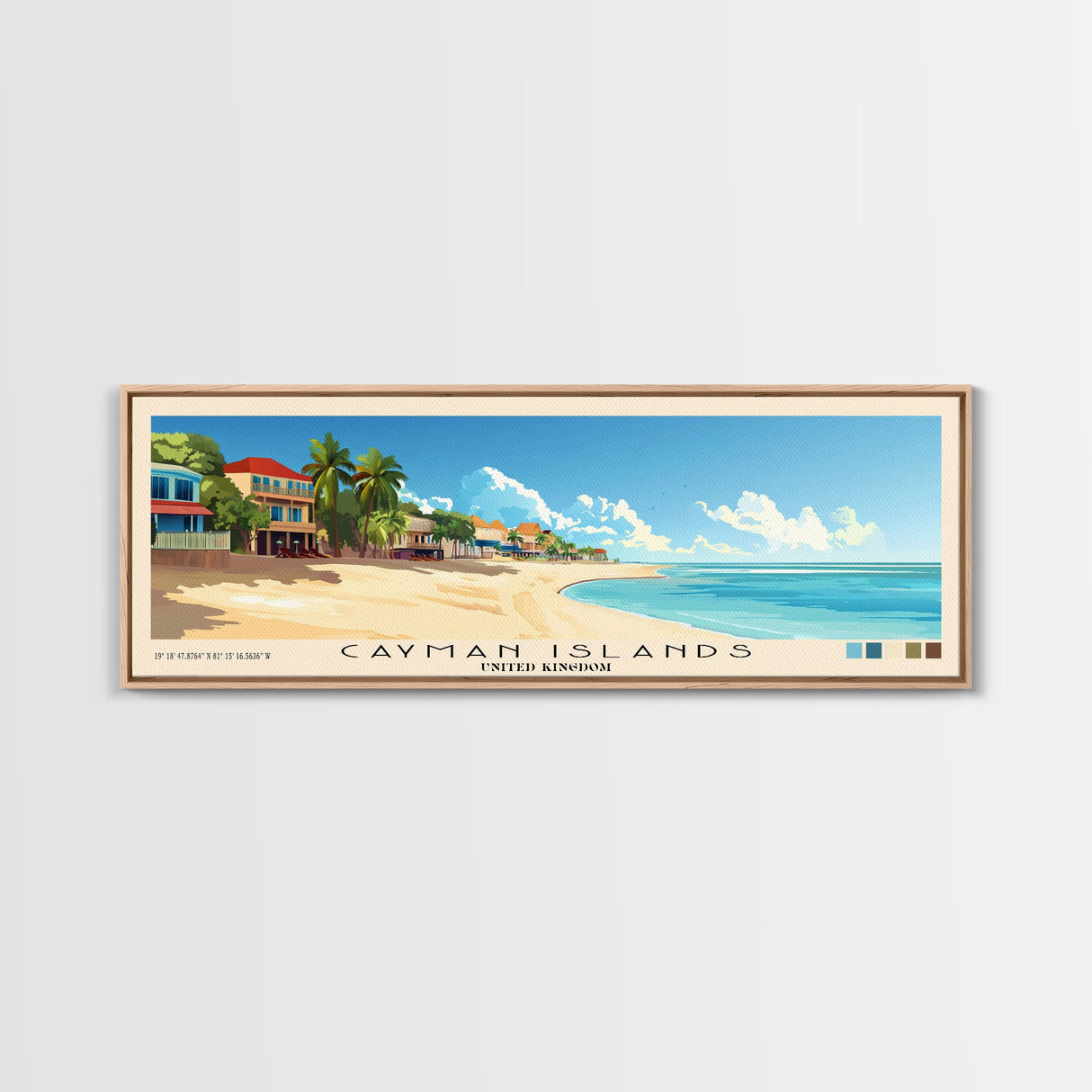 Cayman Islands, United Kingdom Panoramic Print, Vacation Gift, United Kingdom Wall Art, Vacation Wall Art, Vacatation Memories, Beach Decor, Beach Or Lakehouse Art