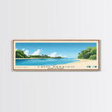 Cayo Paraiso, Dominican Republic Panoramic Beach Print, Vacation Gift, Dominican Republic Wall Art, Beach Painting, Beach Decor, Beach Painting