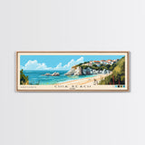 Chia Beach, Italy Panoramic Beach Print, Vacation Gift, Italy Wall Art, Framed Canvas Print, Framed Beach Painting