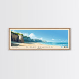 D-Day beaches, France Panoramic Beach Print, Vacation Gift, France Wall Art, Framed Canvas Print, Framed Beach Painting