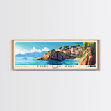 Embiez Island, France Panoramic Print, Vacation Gift, France Wall Art, Beach Painting, Beach Decor, Large Wall Art, Wood Frame Art