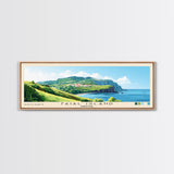 Faial Island, Portugal Panoramic Print, Vacation Gift, Portugal Wall Art, Beach Painting, Beach Decor, Large Wall Art, Wood Frame Art