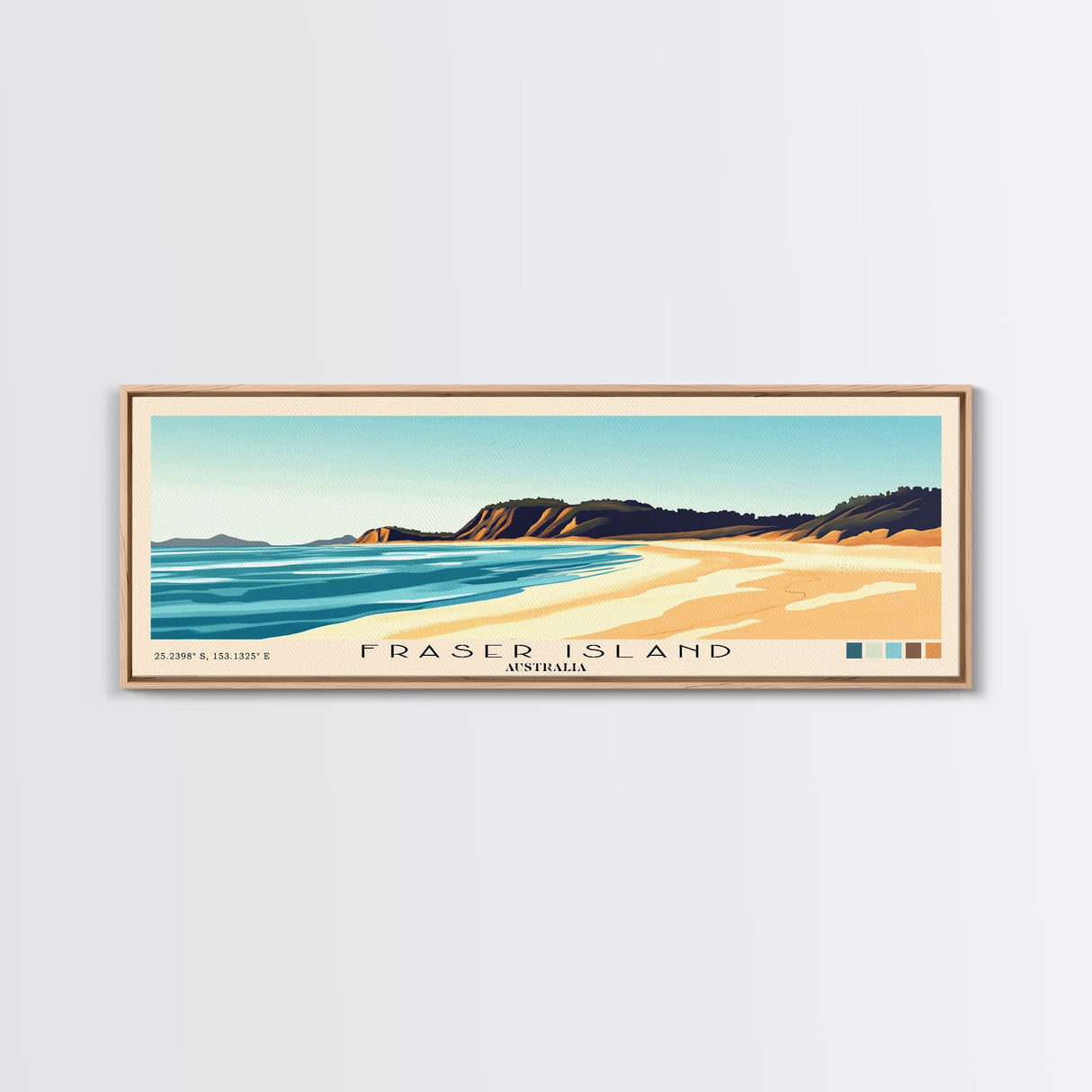 Fraser Island, Australia Panoramic Print, Vacation Gift, Australia Wall Art, Vacation Wall Art, Vacatation Memories, Beach Decor, Beach Or Lakehouse Art