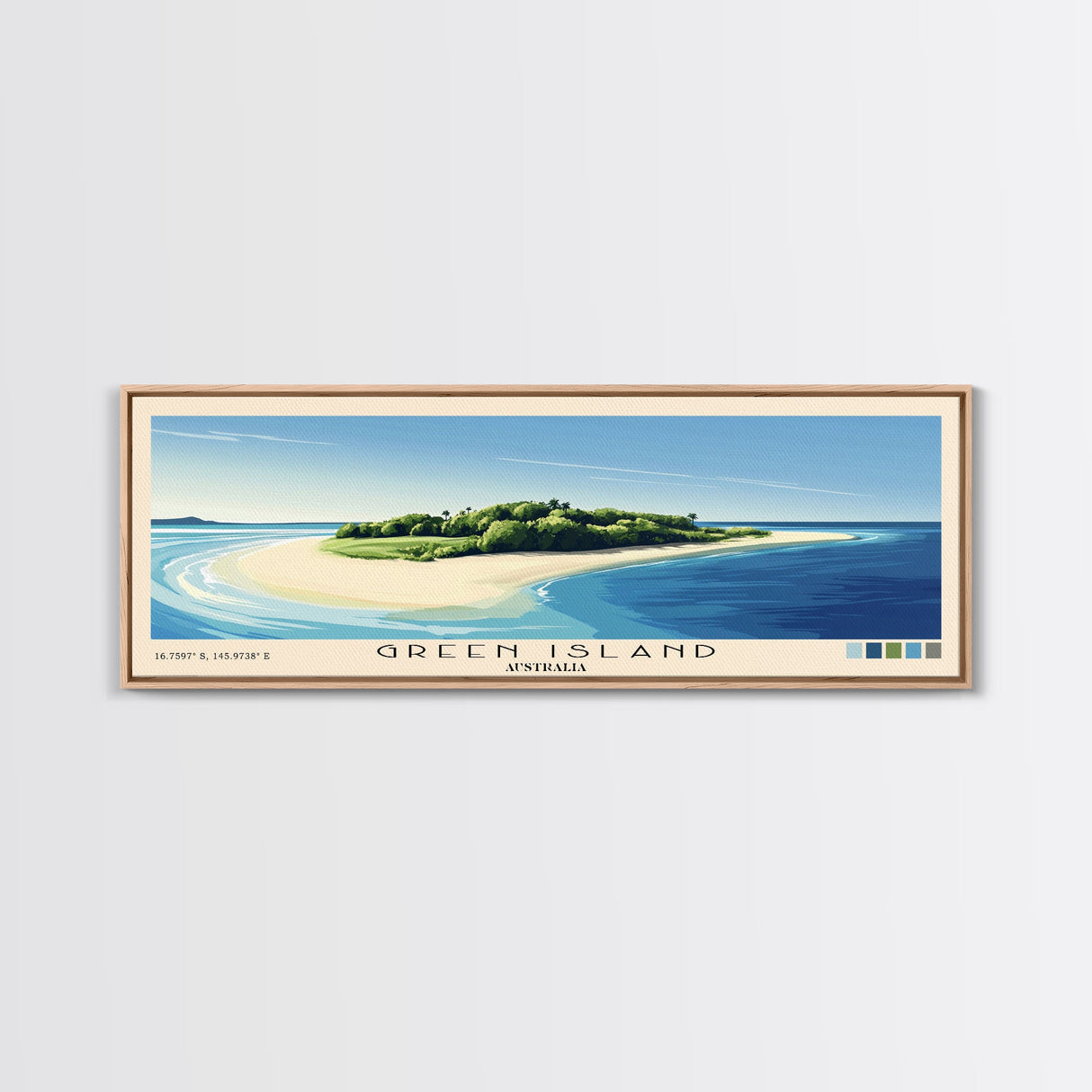 Green Island, Australia Panoramic Print, Vacation Gift, Australia Wall Art, Vacation Wall Art, Vacatation Memories, Beach Decor, Beach Or Lakehouse Art