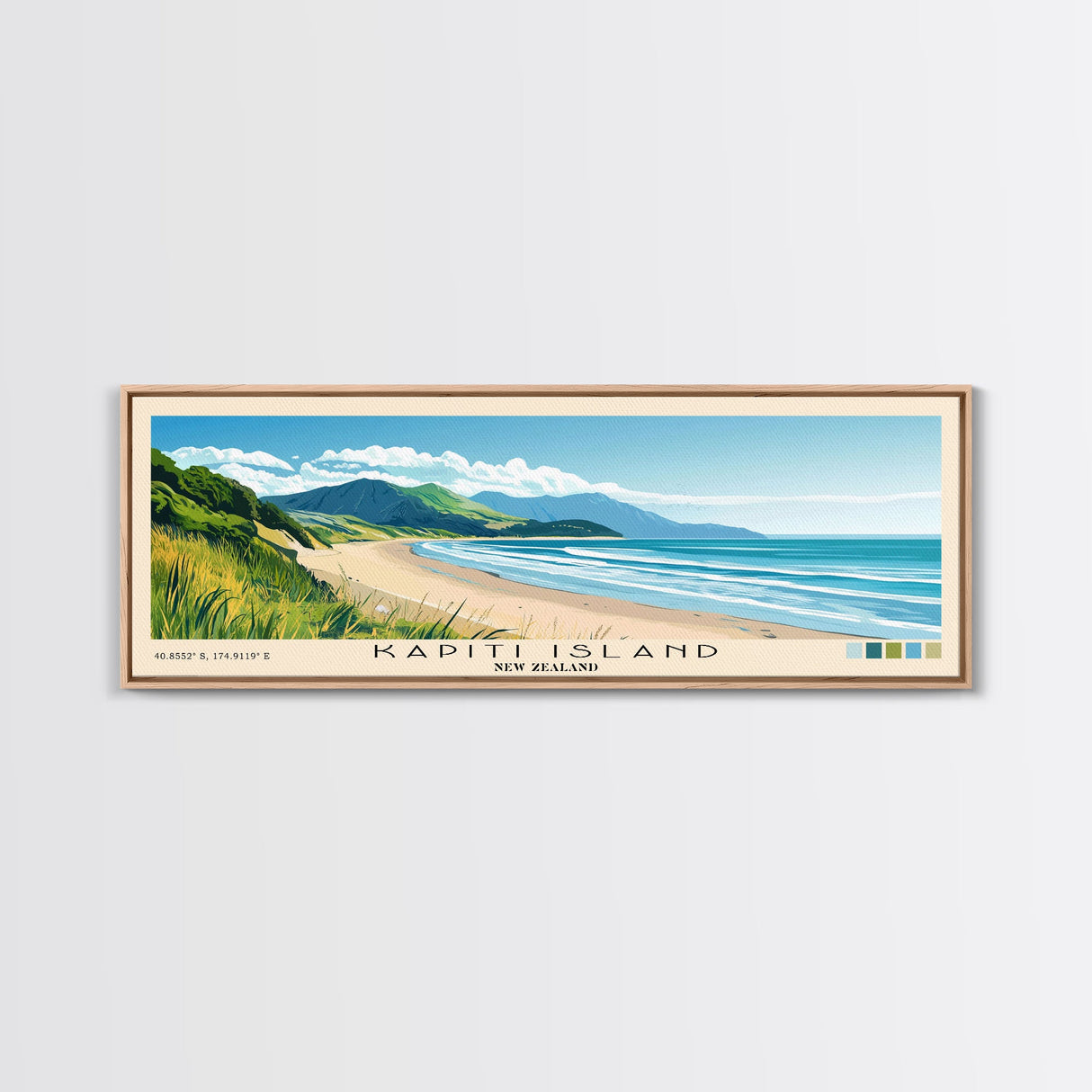 Kapiti Island, New Zealand Panoramic Print, Vacation Gift, New Zealand Wall Art, Vacation Wall Art, Vacatation Memories, Beach Decor, Beach Or Lakehouse Art
