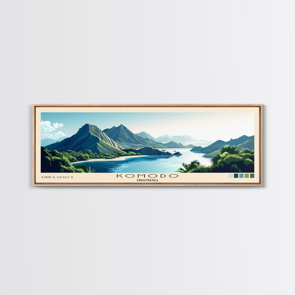 Komodo, Indonesia Panoramic Print, Vacation Gift, Indonesia Wall Art, Vacation Wall Art, Vacatation Memories, Beach Decor, Beach Or Lakehouse Art