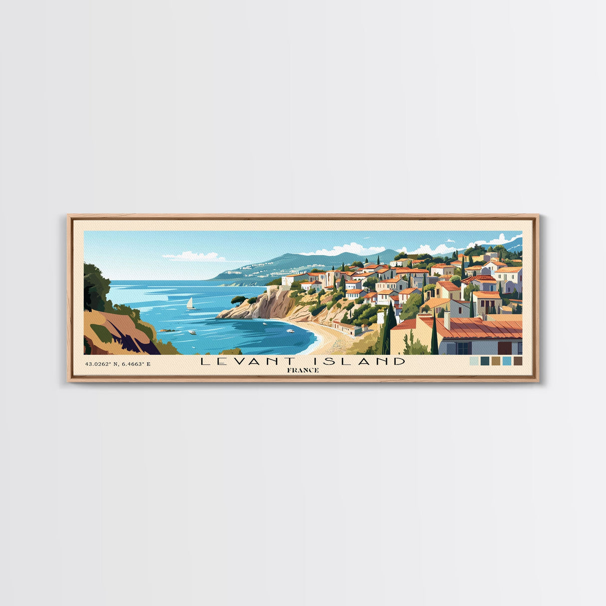 Levant Island, France Panoramic Print, Vacation Gift, France Wall Art, Vacation Wall Art, Vacatation Memories, Beach Decor, Beach Or Lakehouse Art