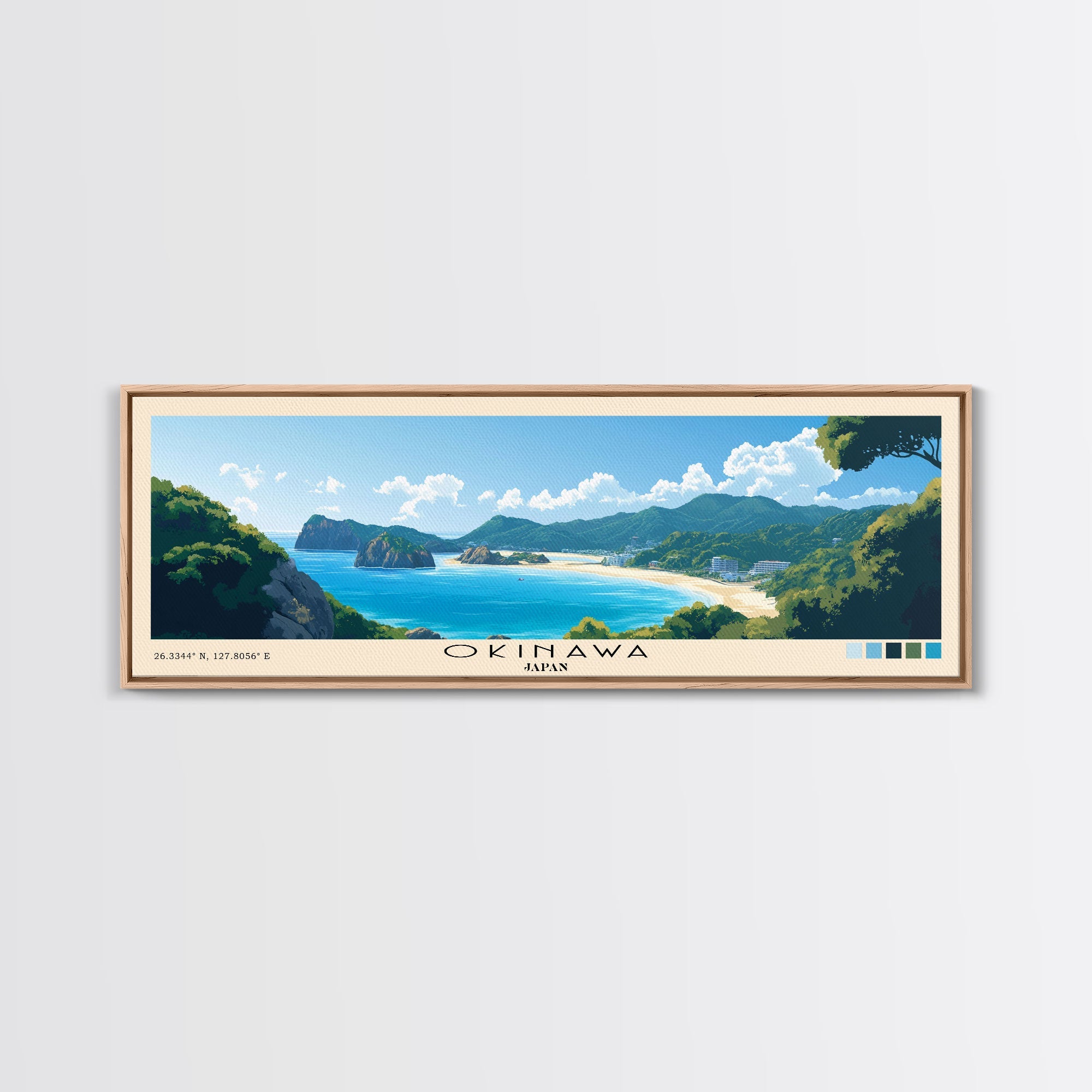 Okinawa, Japan Panoramic Print, Vacation Gift, Japan Wall Art