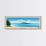 Rangitoto Island, New Zealand Panoramic Print, Vacation Gift, New Zealand Wall Art, Vacation Wall Art, Vacatation Memories, Beach Decor, Beach Or Lakehouse Art
