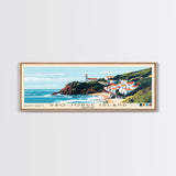 São Jorge Island, Portugal Panoramic Beach Print, Vacation Gift, Portugal Wall Art, Beach Painting, Beach Decor, Beach Painting