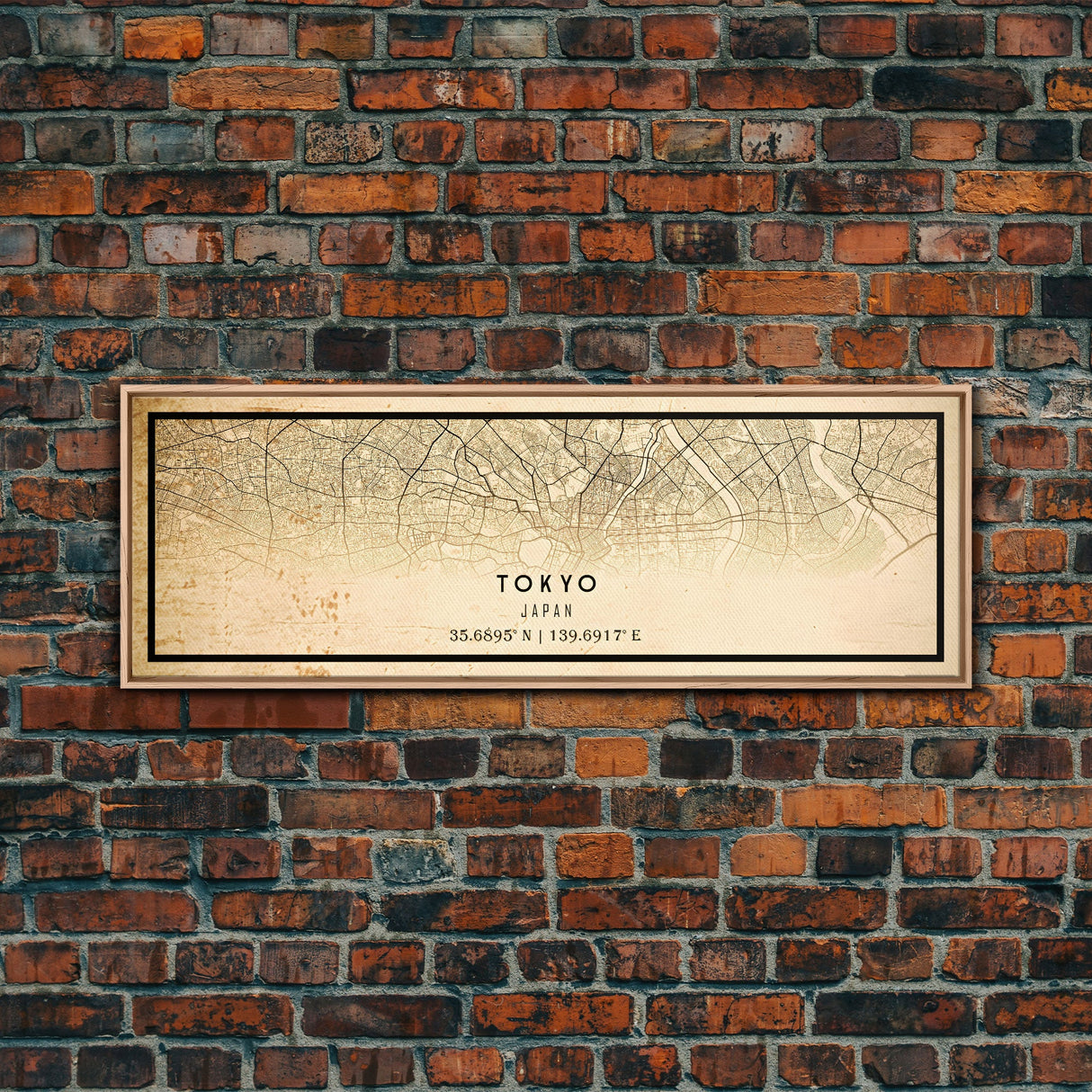 Tokyo Japan Panoramic map print poster or framed canvas, Tokyo map print poster canvas, Japan city map print canvas, Vintage Travel Art