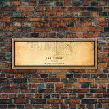 Panoramic Old Las Vegas City Map Wall Art Canvas Print, Vintage Style Las Vegas Map, Framed Wall Art, Cool Las Vegas Wall Art, Office Decor