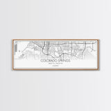 Panoramic Colorado Springs City Map, Colorado Art, Map Print, Minimalist Wall Art, Canvas Art, Housewarming Gift, Street Map, Closing Gift