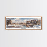 Madison Wisconsin Panoramic Watercolor Cityscape, Framed Canvas Print for Living Room, Office Wall Art, Urban Decor, Travel Poster