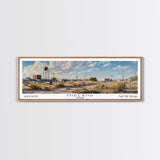 Midland Texas Panoramic Framed Canvas Print, Stunning Watercolor Painting, Office Wall Art, Travel Poster, Home Decor, City Art, Gift Idea