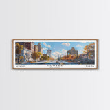 Newark New Jersey Panoramic Framed Canvas Print, Watercolor City Art, Office Wall Decor, Travel Poster, Living Room Decor, City Art