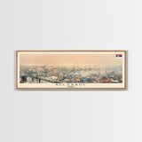 Belgrade Serbia Panoramic Travel Poster, Framed Canvas Print or Metal Wall Art, Travel Art, Home Decor, Panoramic Painting, Midcentury Art