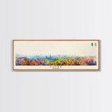 Cork Ireland Panoramic Travel Poster, Framed Canvas Print or Metal Wall Art, Travel Art, Home Decor, Panoramic Painting, Midcentury Art