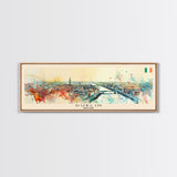 Dublin Ireland Panoramic Travel Poster, Framed Canvas Print or Metal Wall Art, Travel Art, Home Decor, Panoramic Painting, Midcentury Art