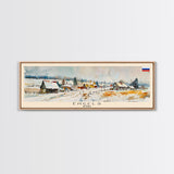 Engels Russia Panoramic Travel Poster, Framed Canvas Print or Metal Wall Art, Travel Art, Home Decor, Panoramic Painting, Midcentury Art