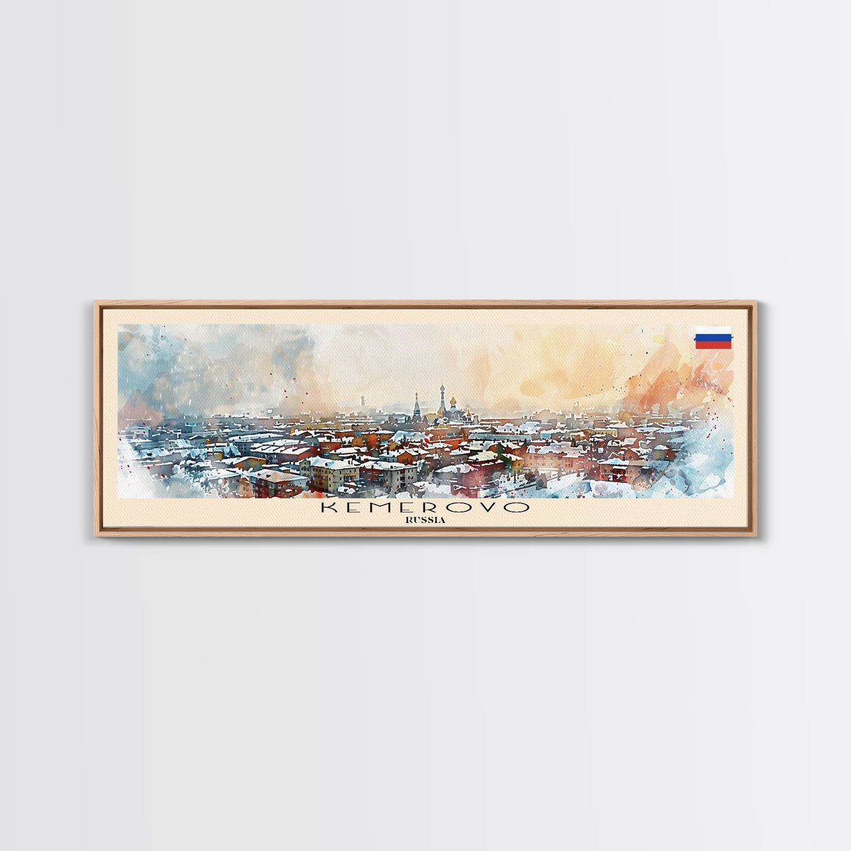 Kemerovo Russia Travel Print Wall Art, Panoramic City Art, Travel Art, Wall Decor, Vacation Gift, Framed Canvas Print Or Metal Art