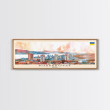 Khabarovsk Russia Travel Art, City Art, Framed Canvas Print or Metal Wall Art, Europe Travel Poster, Panoramic Wall Art, Extra Wide Wall Art