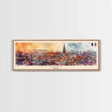 Lille France Wall Art, Panoramic Travel Poster, Panoramic Framed Canvas Print, City Wall Art, Wall Hanging Home Decor, Travel Art
