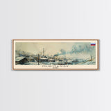Murmansk Russia Panoramic Travel Poster, Framed Canvas Print or Metal Wall Art, Travel Art, Home Decor, Panoramic Painting, Midcentury Art