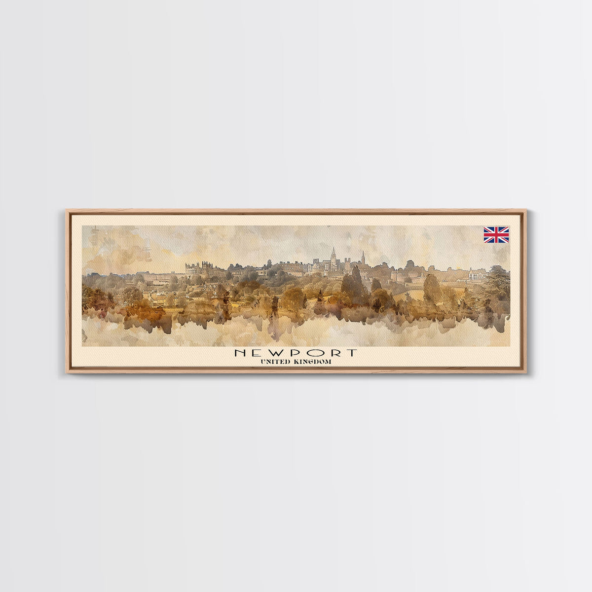Newport United Kingdom Travel Print Wall Art, Panoramic City Art, Travel Art, Wall Decor, Vacation Gift, Framed Canvas Print Or Metal Art