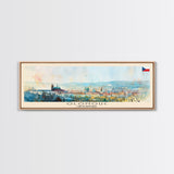 Olomouc Czech Republic Travel Art, City Art, Framed Canvas Print or Metal Wall Art, Europe Travel Poster, Panoramic Wall Art, Extra Wide Wall Art
