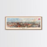 Olsztyn Poland Panoramic Travel Poster, Framed Canvas Print or Metal Wall Art, Travel Art, Home Decor, Panoramic Painting, Midcentury Art