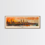 Zaragoza Spain Wall Art, Panoramic Travel Poster, Panoramic Framed Canvas Print, City Wall Art, Wall Hanging Home Decor, Travel Art