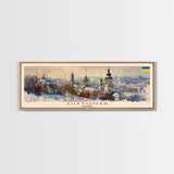 Zhytomyr Ukraine Travel Art, City Art, Framed Canvas Print or Metal Wall Art, Europe Travel Poster, Panoramic Wall Art, Extra Wide Wall Art