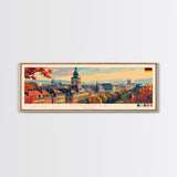 Chemnitz Germany Wall Art, Panoramic Travel Poster, Panoramic Framed Canvas Print, City Wall Art, Wall Hanging Home Decor, Travel Art