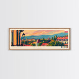 Bytom Poland Panoramic Travel Poster, Framed Canvas Print or Metal Wall Art, Travel Art, Home Decor, Panoramic Painting, Midcentury Art