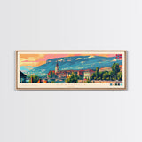 Drammen Norway Travel Print Wall Art, Panoramic City Art, Travel Art, Wall Decor, Vacation Gift, Framed Canvas Print Or Metal Art