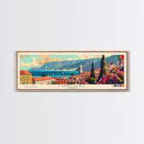 Funchal Portugal Travel Print Wall Art, Panoramic City Art, Travel Art, Wall Decor, Vacation Gift, Framed Canvas Print Or Metal Art