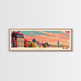 Horsens Denmark Travel Print Wall Art, Panoramic City Art, Travel Art, Wall Decor, Vacation Gift, Framed Canvas Print Or Metal Art