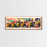 Kolding Denmark Travel Print Wall Art, Panoramic City Art, Travel Art, Wall Decor, Vacation Gift, Framed Canvas Print Or Metal Art