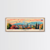 Konya Turkey Panoramic Travel Poster, Framed Canvas Print or Metal Wall Art, Travel Art, Home Decor, Panoramic Painting, Midcentury Art