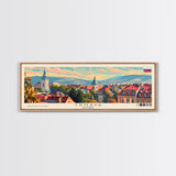 Trnava Slovakia Wall Art, Panoramic Travel Poster, Panoramic Framed Canvas Print, City Wall Art, Wall Hanging Home Decor, Travel Art