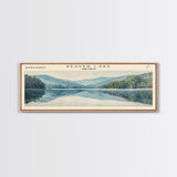 Beaver Lake Arkansas Framed Canvas Print, Panoramic Lake House Decor, Scenic Painting, Travel Poster, Rustic Art, Nature Wall Art
