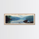 Blairs Valley Lake Maryland Framed Canvas Print, Panoramic Lake House Decor, Scenic View, Travel Poster, Rustic Art, Lake Painting