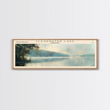 Clearwater Lake Missouri Framed Canvas Print, Lake House Decor, Panoramic Wide Art, Travel Poster, Rustic Lake Painting, Nature Art