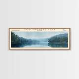 Cormorant Lake Framed Canvas Print, Lake House Decor, Panoramic Wide Art, Travel Poster, Rustic Lake Painting, Home Decor