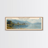 Keller Lake Framed Canvas Print, Panoramic Lake House Decor, Wall Art, Travel Poster, Scenic Lake Painting, Nature Art