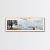 Lake Tulane Florida Framed Canvas Print, Lake House Decor, Panoramic Wall Art, Travel Poster, Landscape Painting, Bedroom Decor