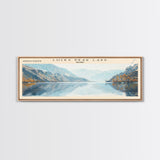 Mashapaug Lake Connecticut Framed Canvas Print, Lake House Decor, Panoramic Wall Art, Travel Poster, Beautiful Landscape Painting, Living Room Decor