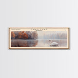 Tioga Lake California Panoramic Wall Art, Framed Canvas Print, Lake House Decor, Travel Poster, Scenic Landscape, Living Room Art