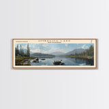 Weagamow Lake Panoramic Wall Art, Framed Canvas Print, Lake House Decor, Travel Poster, Scenic Lake Scene, Living Room Art